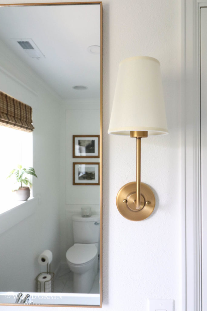 A picture of our mirror and vanity light. 