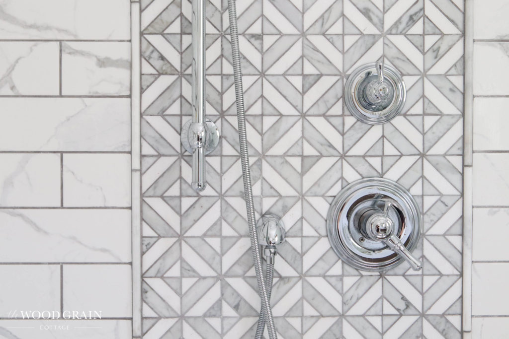 A picture of our shower faucet system. 