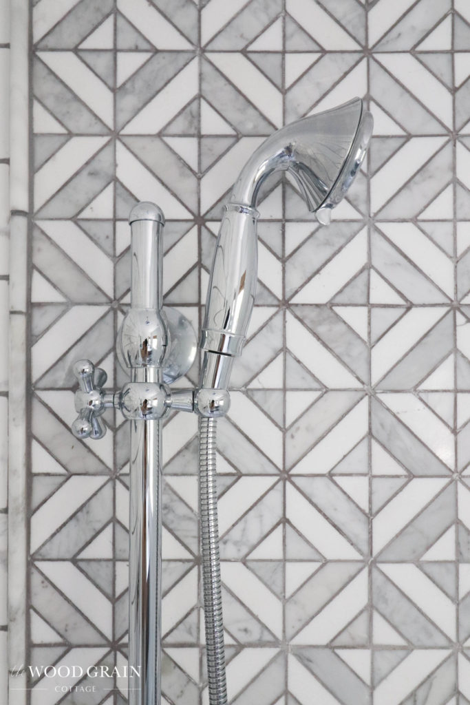 A picture of our shower faucet system. 