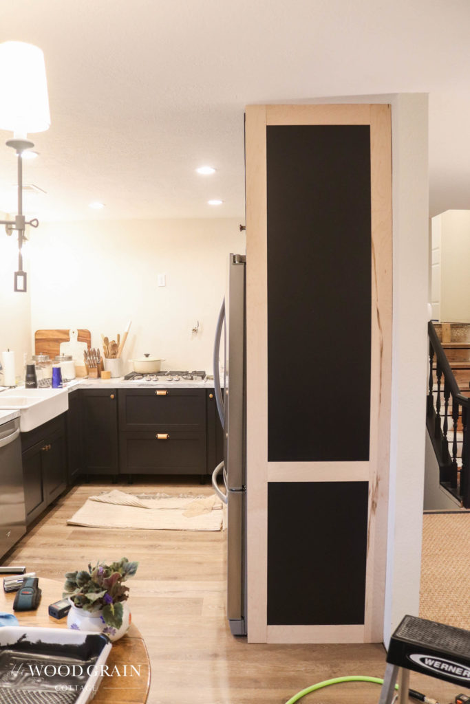 A picture of the trim work being installed. 