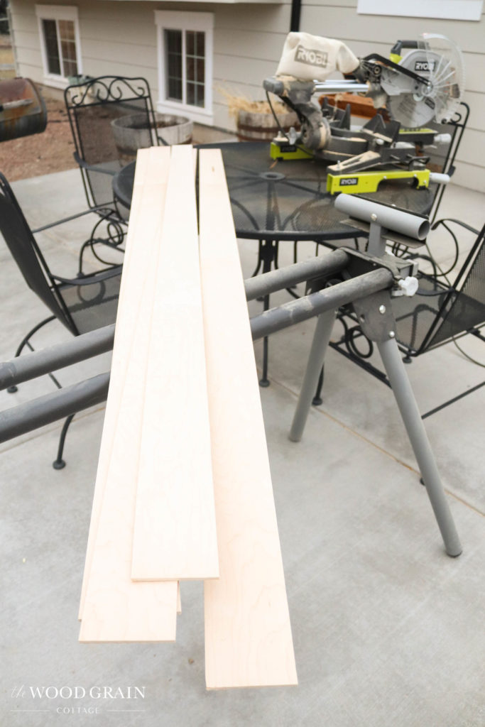 A picture of the planking cut into strips. 