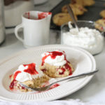 A picture of the gluten free strawberry shortcake scones.