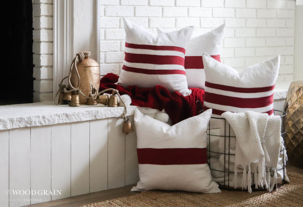 A picture showing our Christmas pillows.