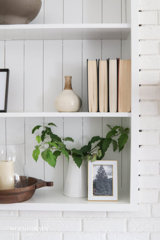 A picture of our finished bookshelves. 