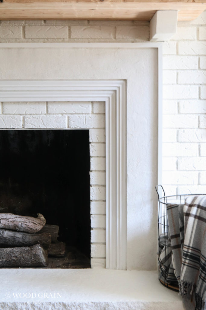 A picture of our fireplace trim work. 