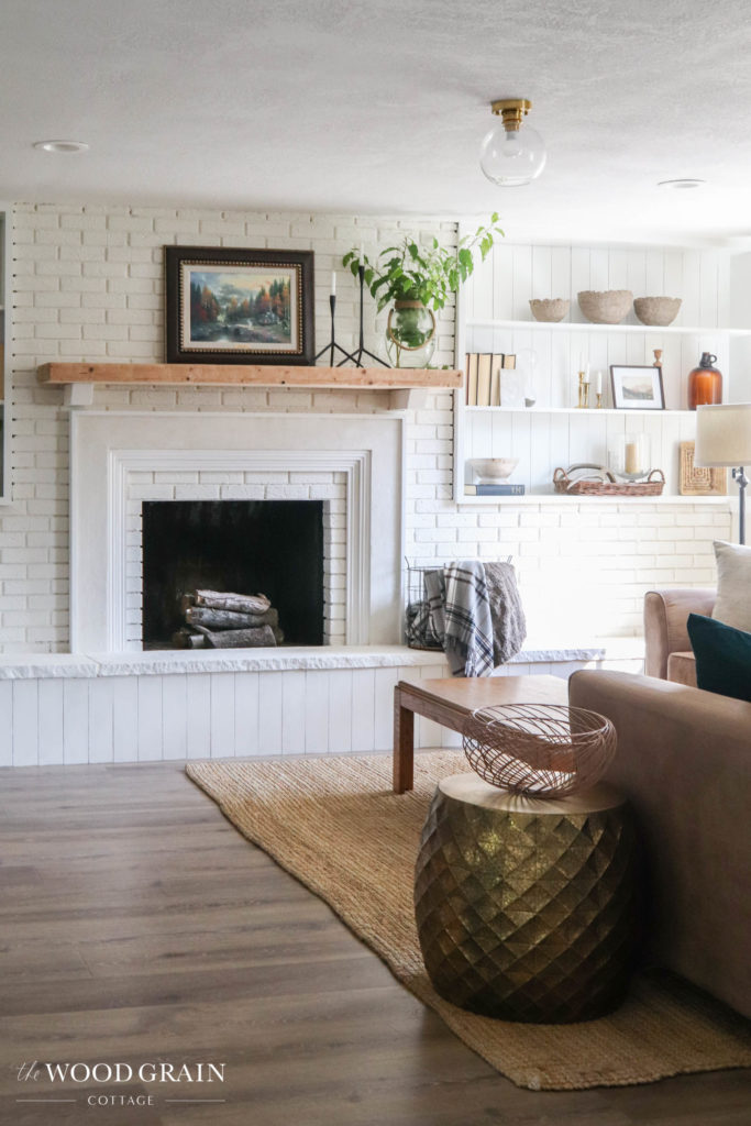 A picture of our finished fireplace. 