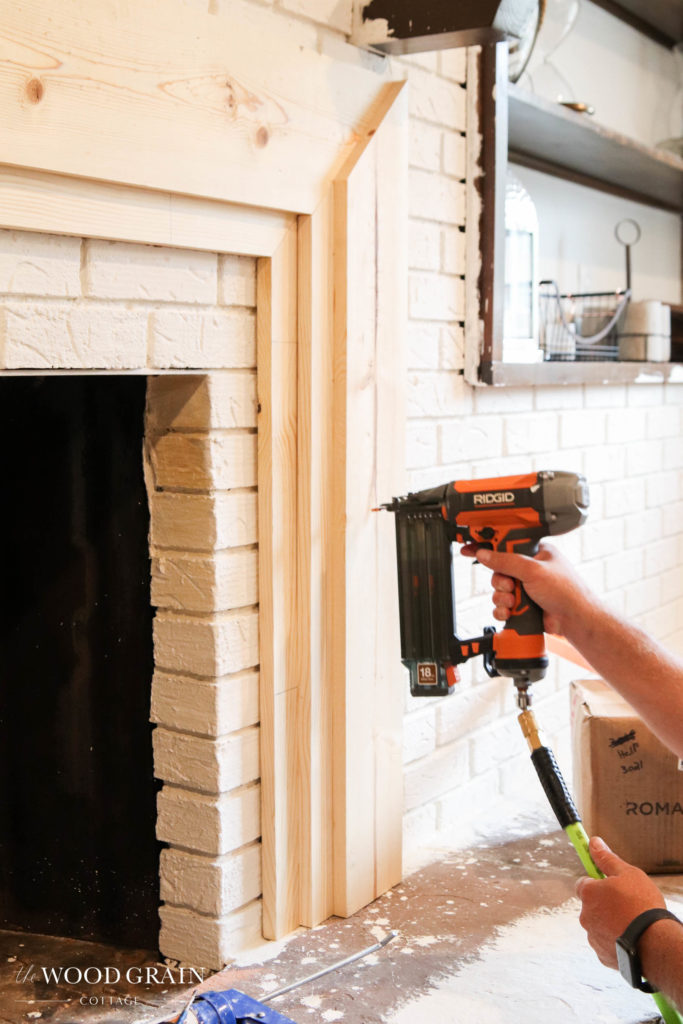 A picture of Todd installing the 4" wide trim. 