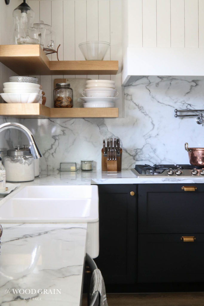 A picture of our countertops and backsplash. 