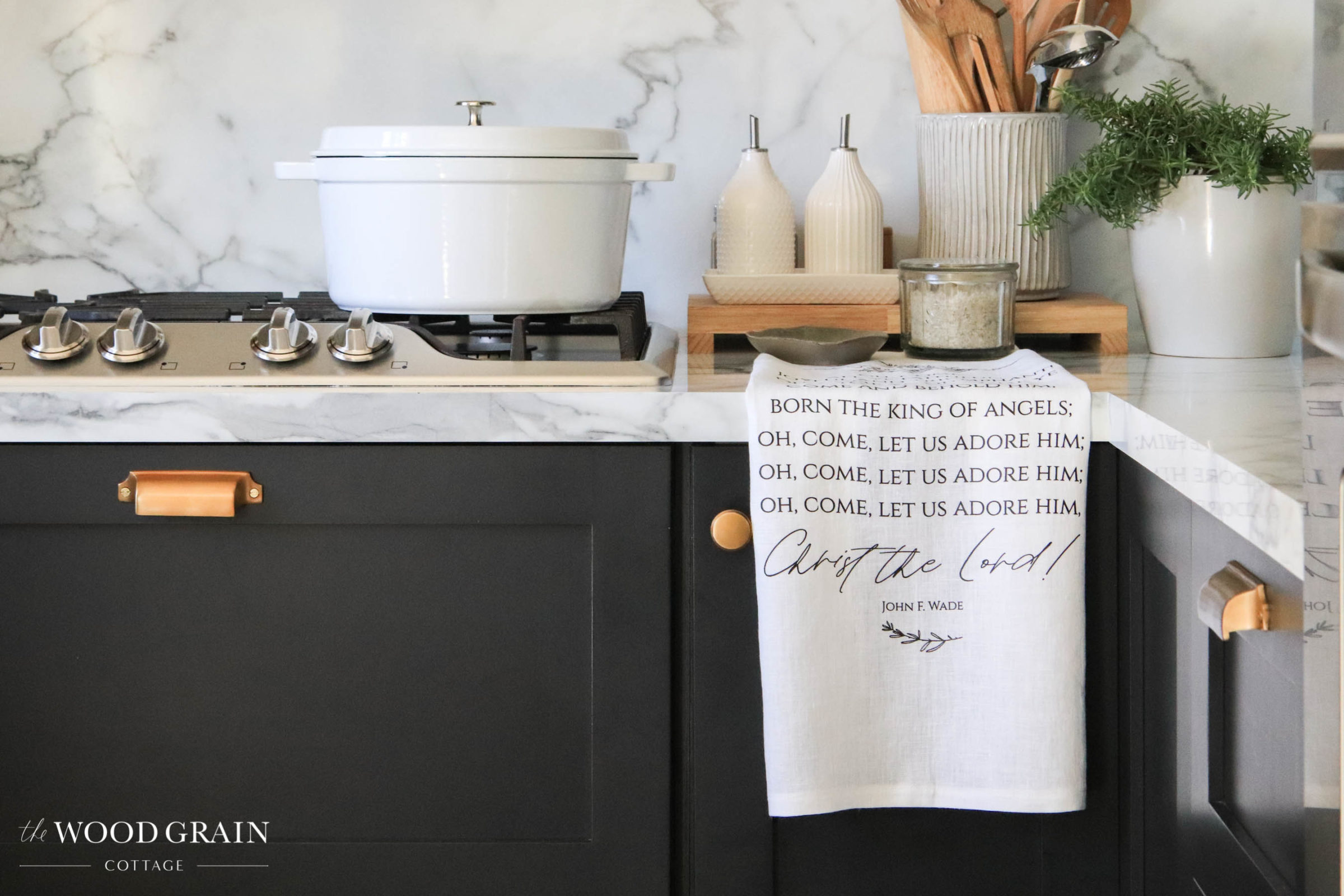A picture of our Oh Come All Ye Faithful tea towel.