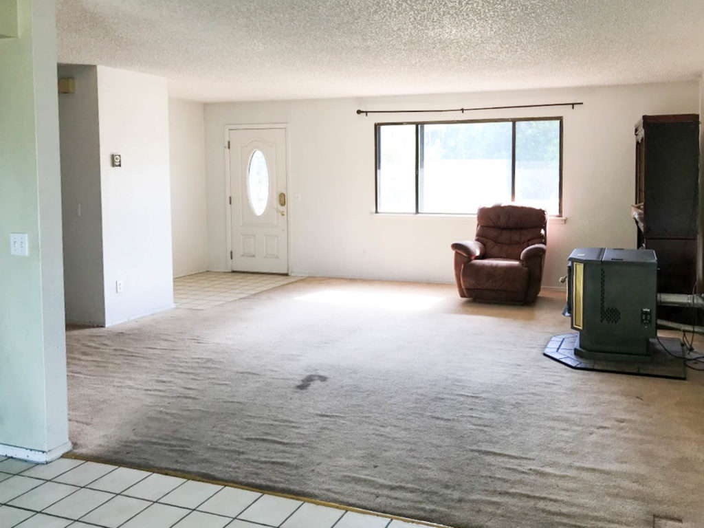 A picture of the living room when we bought the house. 